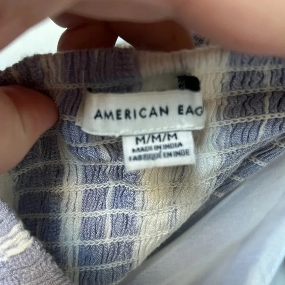 American Eagle Blue Striped Halter Dress - Picture 4 of 5